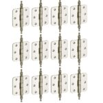 Set van 12 kogellagerscharnieren 89x89 ronde hoek vaas glans nikkel