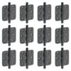 Set van 12 kogellagerscharnieren 76x76 ronde hoek bol mat zwart