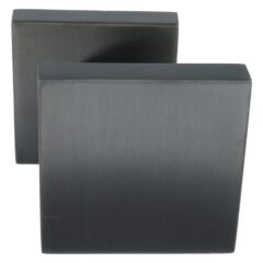 Voordeurknop vierkant excentrisch vast op rozet PVD Gunmetal