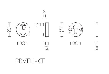 PIET BOON SKG3 veiligheid-rozet + kerntrekbeveiliging mat zwart - Afbeelding 2