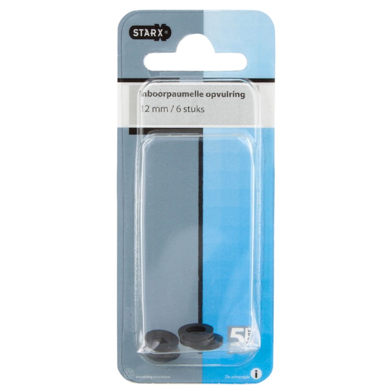 Starx opvulring voor inboorpaumelles 12 mm zwart - Afbeelding 3