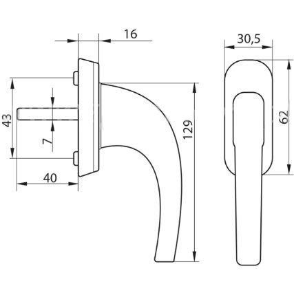 Draaikiepgarnituur Hoppe Toulon aluminium zwart