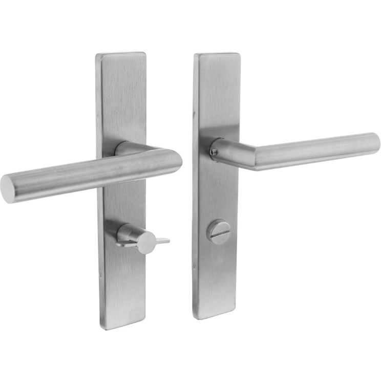 Intersteel deurkruk Hoek 90° op verdekt schild Recht WC638 mm RVS