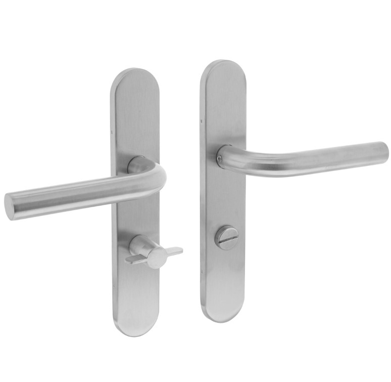 Intersteel deurkruk Recht op verdekt schild Ovaal WC638 mm RVS