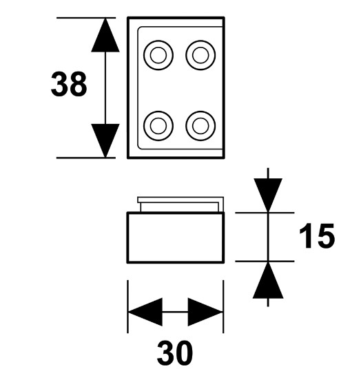 AXA onderlegplaat tbv kierstandhouder IN voor voordeuren SKG V RVS