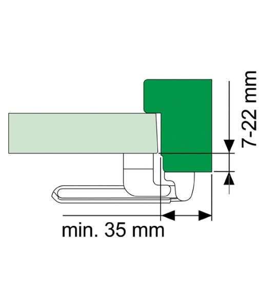 AXA onderlegplaat tbv kierstandhouder IN voor voordeuren SKG V RVS