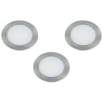 Set van 3 led spots inbouw RVS-look