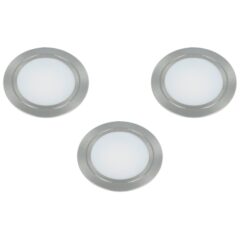 Set van 3 led spots inbouw RVS-look