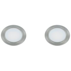 Set van 2 led spots inbouw RVS-look