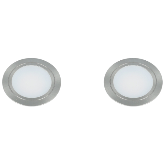 Set van 2 led spots inbouw RVS-look