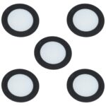 Set van 5 led spots inbouw mat zwart