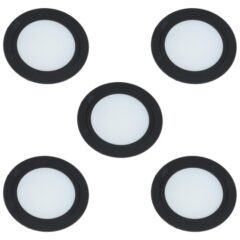 Set van 5 led spots inbouw mat zwart