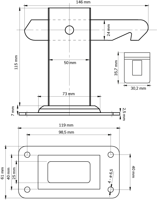 Deurvastzetter heavy duty inclusief opvangoog vloermodel zwart