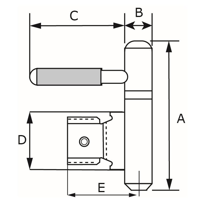 Inboorpaumelle voor houten deuren en metalen metselkozijnen staal vernikkeld