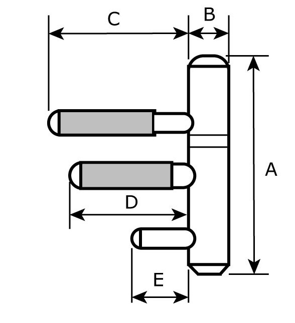 Inboorpaumelle voor houten deuren en metalen kozijnen 12 mm staal zwart