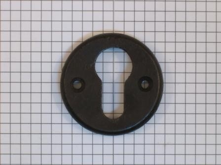 Cylinderslotplaat ijzer zwart rond