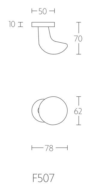 Voordeurknop TIMELESS F507D Draaibaar messing ongelakt - Afbeelding 2