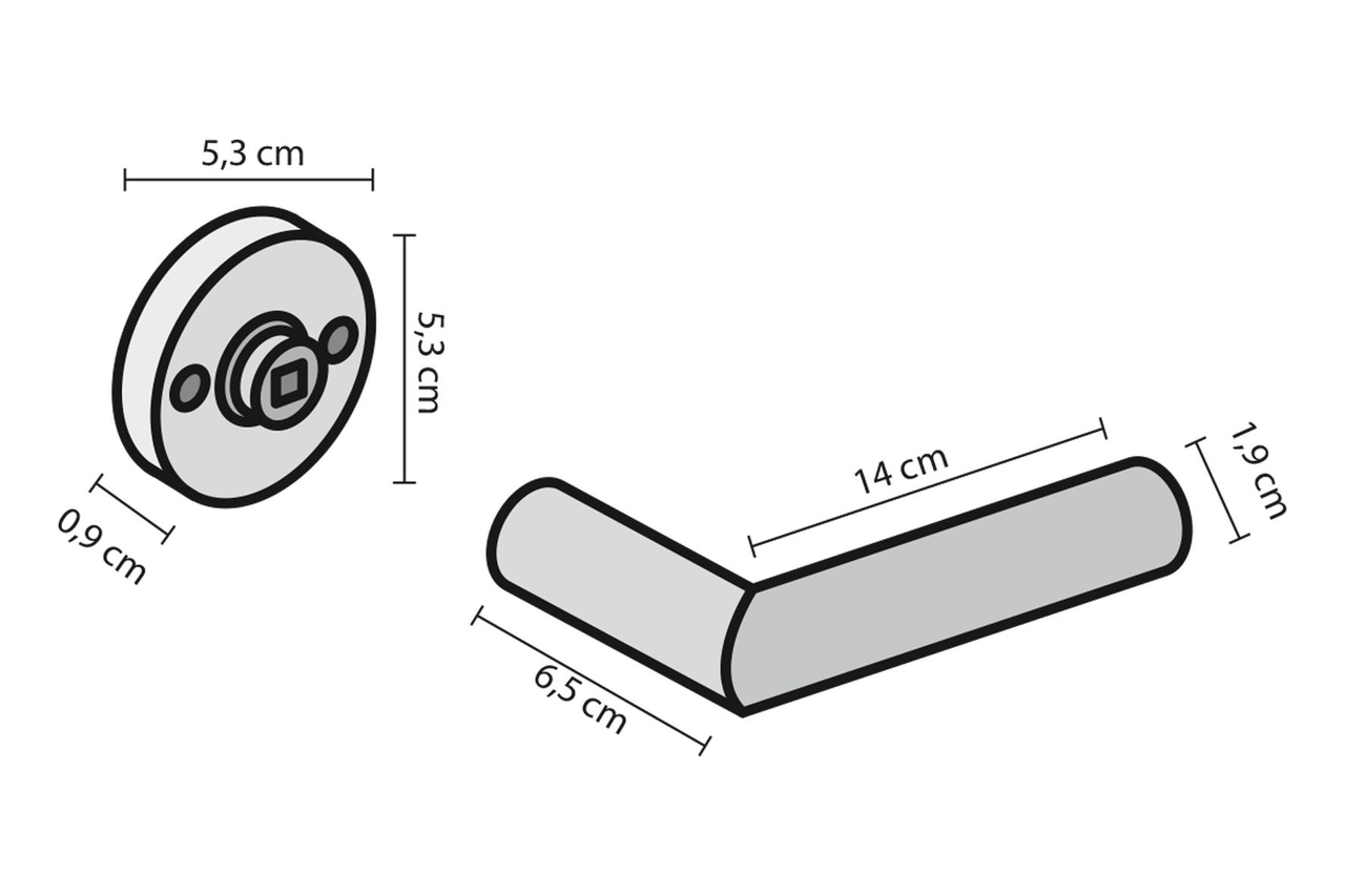 Deurklink Harrow op vierkant rozet rvs - Afbeelding 2