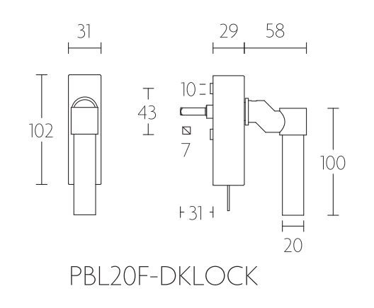 Draaikiepgarnituur PIET BOON PBL20F-DKLOCK mat wit - Afbeelding 2