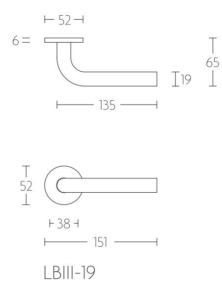 Deurklink BASICS LBIII-19 op ronde rozet mat rvs - Afbeelding 2