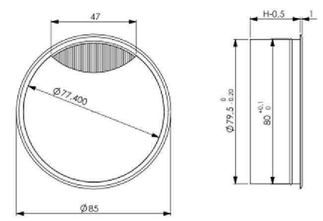 Kabeldoorvoer Rond aluminium met borstel 80 mm - Afbeelding 2