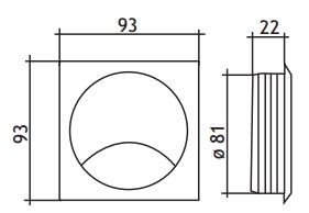 Kabeldoorvoer vierkant nikkel 80 mm - Afbeelding 2