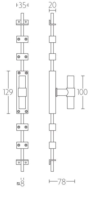 Kruk-Espagnolet PIET BOON K-PBT20 rechts mat rvs - Afbeelding 2
