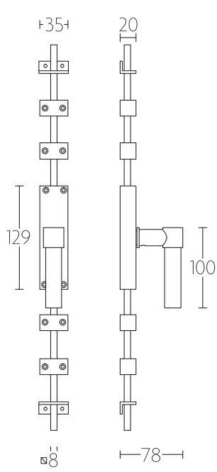 Kruk-Espagnolet PIET BOON K-PBL20 rechts mat rvs - Afbeelding 2