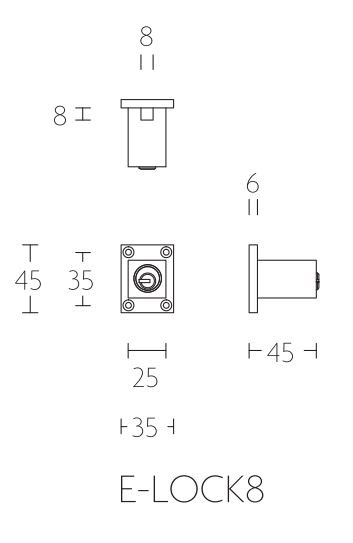 E-Lock8 slot tbv espagnoletstang 8mm mat rvs - Afbeelding 2