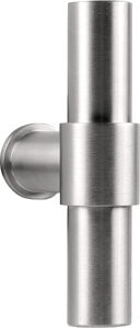 Dit is 1 enkele massieve deurkruk zonder rozet om te combineren met veiligheidsschilden met een vaste knop. Het materiaal is RV