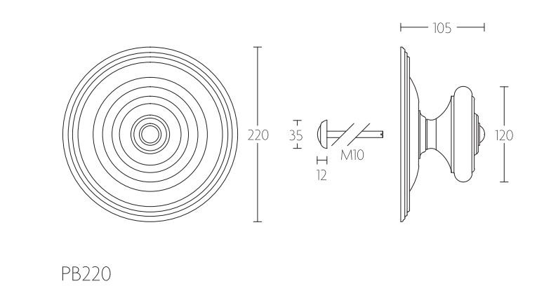 Voordeurknop Vast PIET BOON PB220 mat rvs - Afbeelding 2