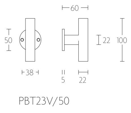Voordeurknop Vast PIET BOON PBT23V/50 mat rvs - Afbeelding 2
