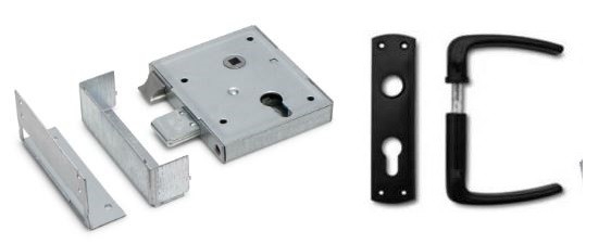 Poortslot met dagschoot PC en Zwart kunststof beslag