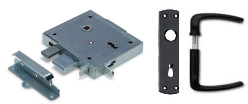 Poortslot Met hef- en nachtschoot en Zwart beslag inclusief 2 sleutels