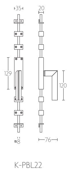 Kruk-Espagnolet PIET BOON K-PBL22 rechts mat rvs/eikenhout - Afbeelding 2