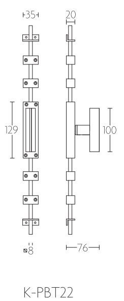 Kruk-Espagnolet PIET BOON K-PBT22 links mat rvs/eikenhout - Afbeelding 2