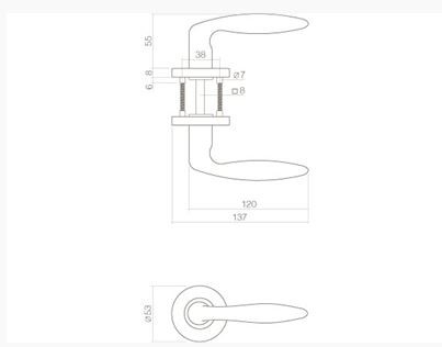 Deurkruk Jupiter op Rond Rozet RVS