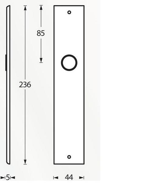 Intersteel renovatie langschild PC55 mat zwart - Afbeelding 3