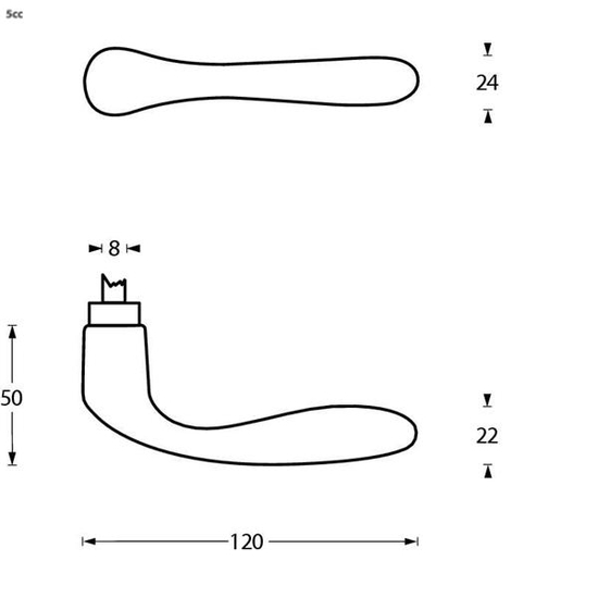 Intersteel enkele deurklink Banaan oud grijs - Afbeelding 2