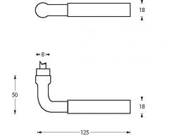 Intersteel enkele deurklink Palma nikkel/zwart - Afbeelding 2