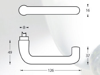 Intersteel enkele deurklink rond messing gelakt - Afbeelding 2