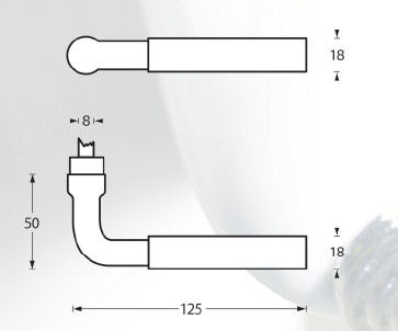 Intersteel enkele deurklink Palma chroom/zwart - Afbeelding 2