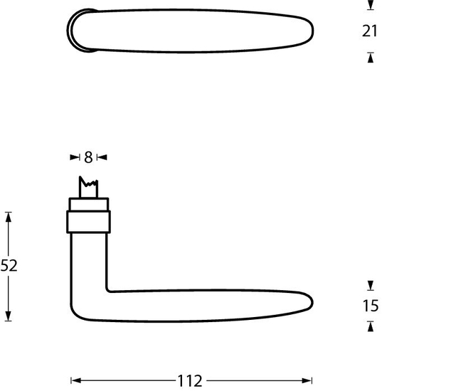 Intersteel enkele deurklink Sophie nikkel mat - Afbeelding 2