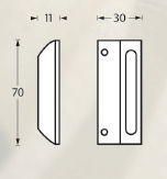 Intersteel Sluitplaat + kom Ferraro 70x30 nikkel mat - Afbeelding 2
