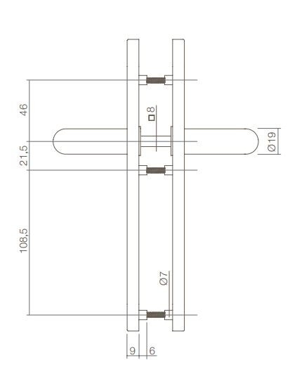 Intersteel deurklink Recht op verdekt schild ovaal SL72 rvs - Afbeelding 3