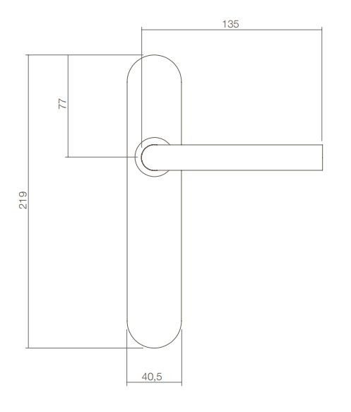Intersteel deurklink Recht op verdekt schild ovaal PC72 rvs - Afbeelding 2