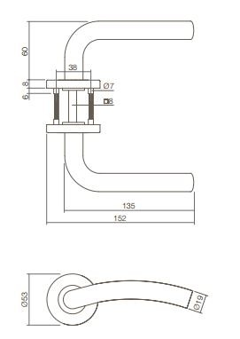 Intersteel deurklink Lisa op rond rozet rvs - Afbeelding 2