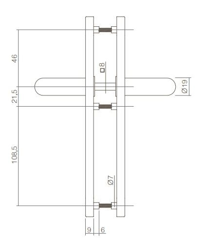 Intersteel deurklink Jura op verdekt schild recht SL72 rvs - Afbeelding 3