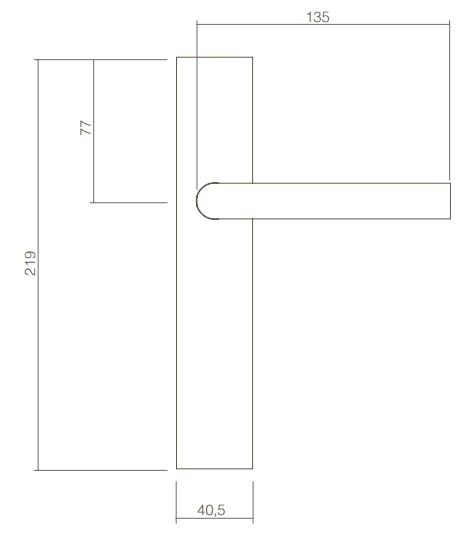 Intersteel deurklink Jura op verdekt schild recht PC55 rvs - Afbeelding 2