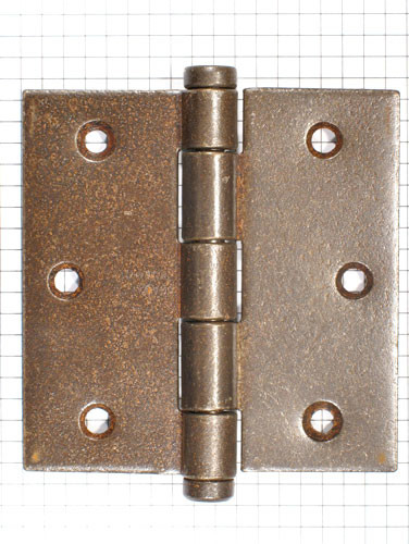 Deurscharnier 89 x 89 mm ijzer geroest (vlakke kop)